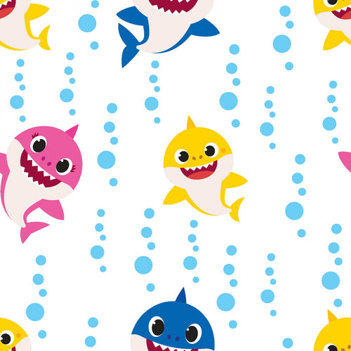 15 yards/ lot Baby Shark Family Bubble Blast Fabric