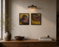 Meditation Room Wall Art Abstract Diptych Painting Calming Zen Decor Perfect Yoga Studio Display Contemporary Canvas Set Peaceful Home Sanctuary Design Mindfulness Space Essential Breath Inspired Artwork Luminous Color Palette Layered