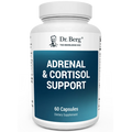 Adrenal and Cortisol Support, 60 capsules, front view, bottle with Dr. Berg branding.