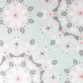 Aqua Pink Damask Floral Fabric by the yard