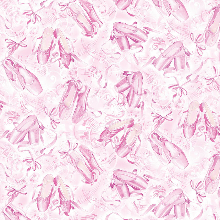 Ballet Slippers Light Pink Fabric by the yard