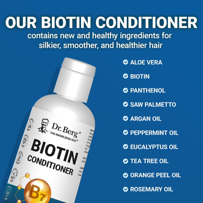 List of new, healthy ingredients in Biotin Conditioner promoting silkier, smoother, and healthier hair.