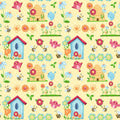 Birds and Bees Daisy Floral Fabric by the yard