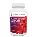 Blood Sugar Support Advanced Formula, 120 capsules, front view, bottle with Dr. Berg branding and blood cells on the cover.