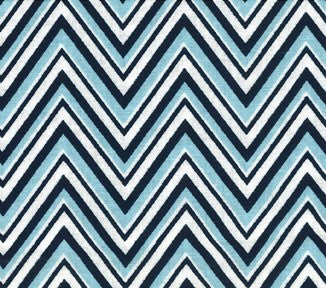 Blue Navy Chevron Rick Rack Zig Zag Geometric Fabric by the yard
