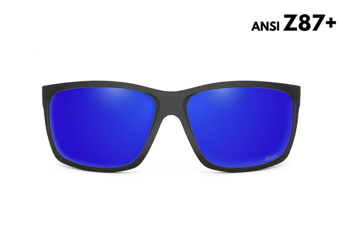Breach - Matte Black - Deep Blue Polarized ANSI Z87+