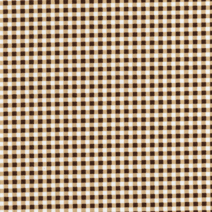 Brown Check Plaid Gingham Fabric by the yard