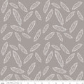 By Popular Demand Woodland Feathers Gray Fabric by the yard