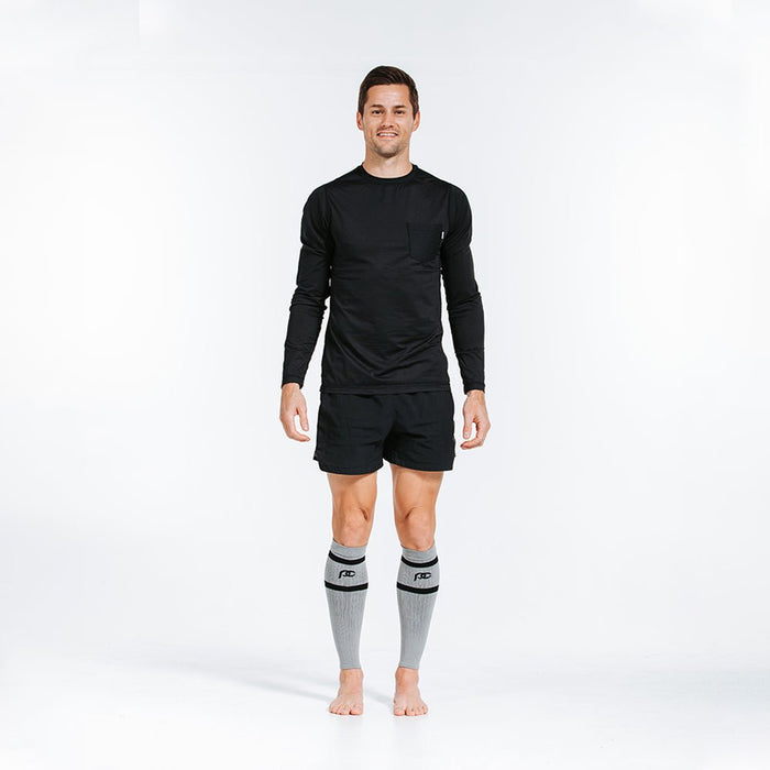 Calf Sleeves, Grey with Black Stripes - PRO Compression
