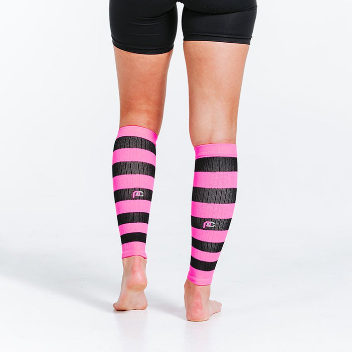 Calf Sleeves, Neon Pink and Black - PRO Compression