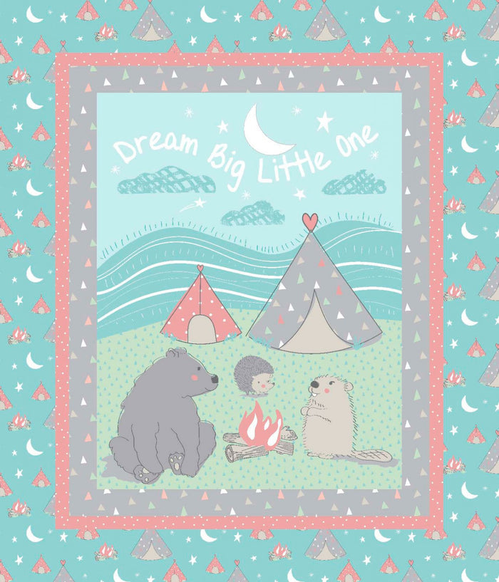 Camp Wee Panel approx. 36in x 44in Fabric by the panel