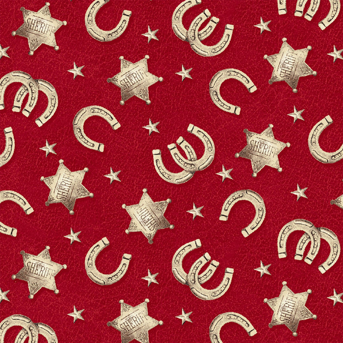 Cowboy Horseshoe Ranch Hands Fabric by the yard