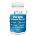 Emergency Immune Support: Garlic, Echinacea, Oregano, Cloves with Zinc and Vitamin D, 60 Tablets, front view, bottle with Dr. Berg branding.