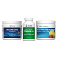 Three health supplement products from Dr. Berg on a white background