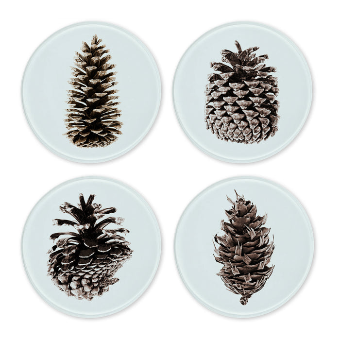 Glass Coasters (set of 4) - Pine Cones