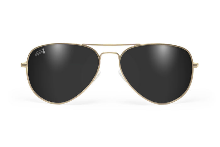 Gold - Jet Black Lens Polarized - Oasis