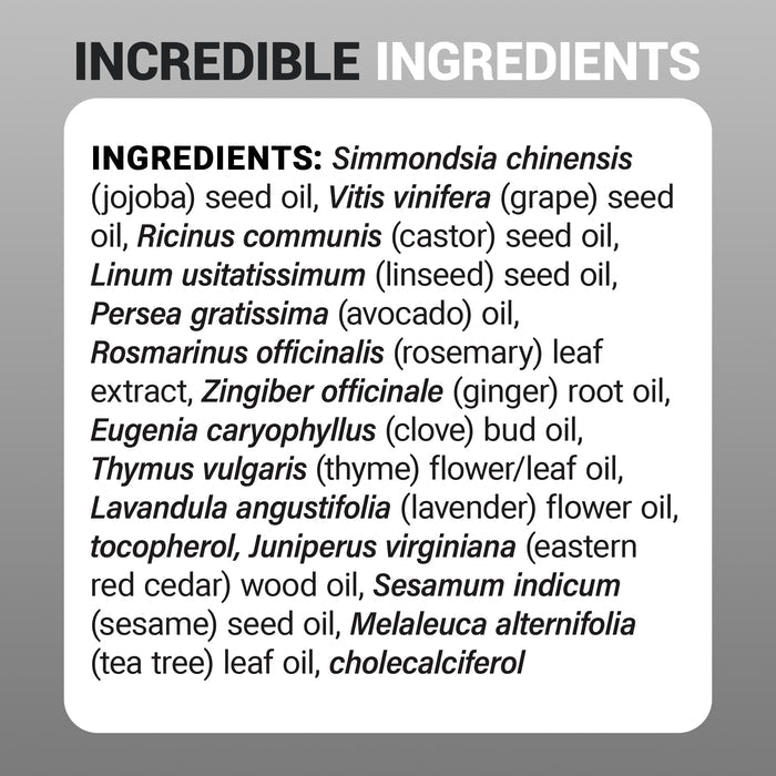 Close-up of Scalp & Hair Serum ingredient list label.