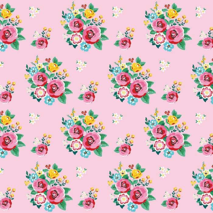 Happiness in Handmade Roses Floral Fabric by the yard