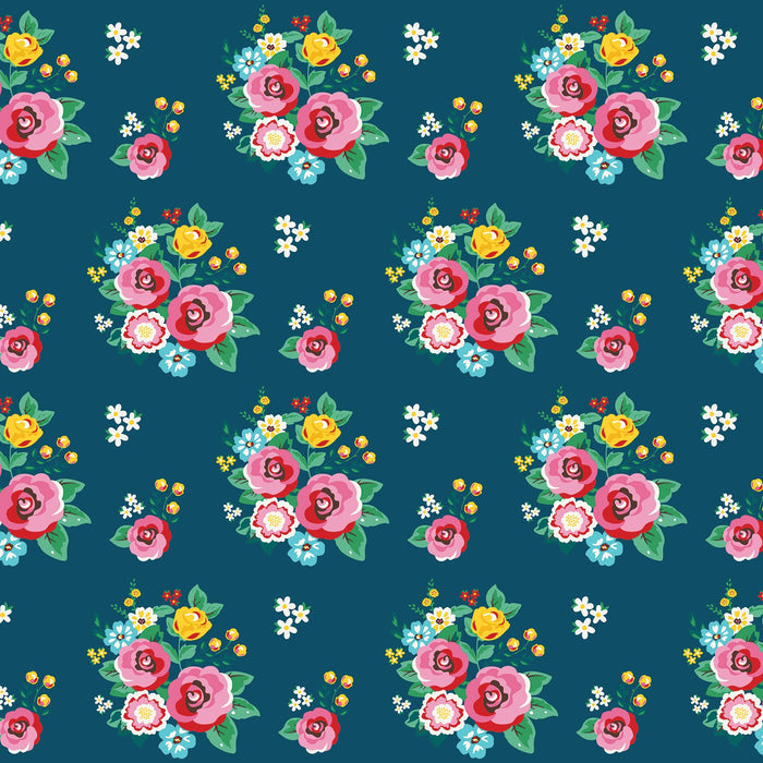 Happiness in Handmade Roses Floral Fabric by the yard