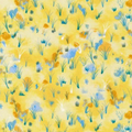 Hedgehog Village Wildflower Floral Flowers Fabric by the yard