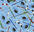 Hockey Sports Gail Ice Fabric by the yard