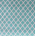 Aqua Spa Quatrefoil Lattice Geometric Fabric by the yard