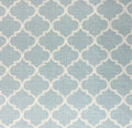 Light Blue Quatrefoil Lattice Geometric Fabric by the yard