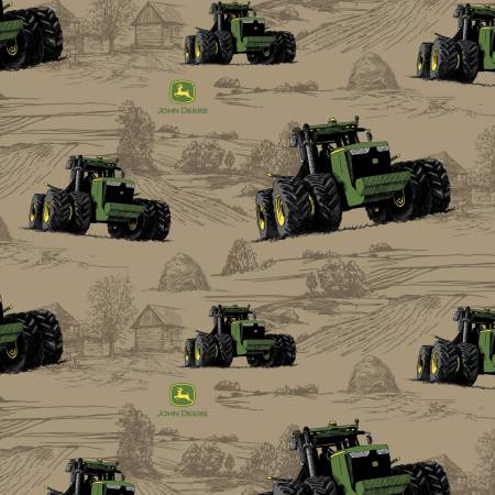 John Deere Tractor Big Time Farm Fabric by the yard