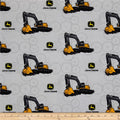 John Deere Tractor Excavate Fabric by the yard