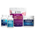 Dr. Berg supplement products including capsules, powder, and multivitamin on a white background