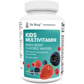 Kids Multivitamin, mixed berry flavored wafers, no sugar added, 60 chewable wafers, front view, bottle with Dr. Berg branding and mixed berries on the cover.