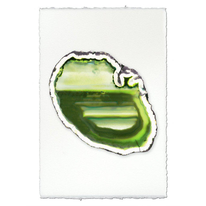 Lime Agate crystal wall art print — fine art Abstract photography on handmade paper, San Francisco