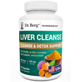Liver Cleanse Detox Support, 60 capsules, front view, bottle with milk thistle, ox bile, turmeric, black pepper, and astaxanthin.