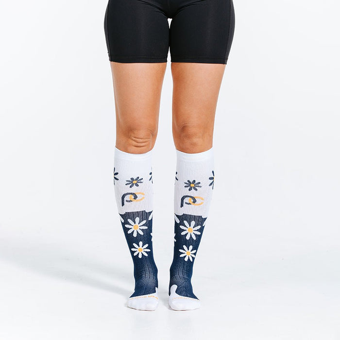 Marathon, Navy Blue Daisies - PRO Compression