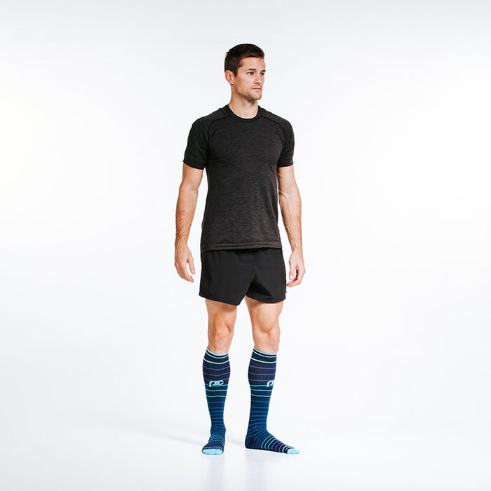 Marathon, Navy Blue Lines - PRO Compression