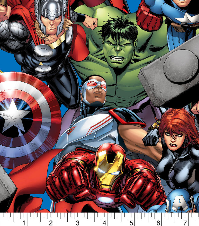 Marvel Avengers Packed Fabric by the yard