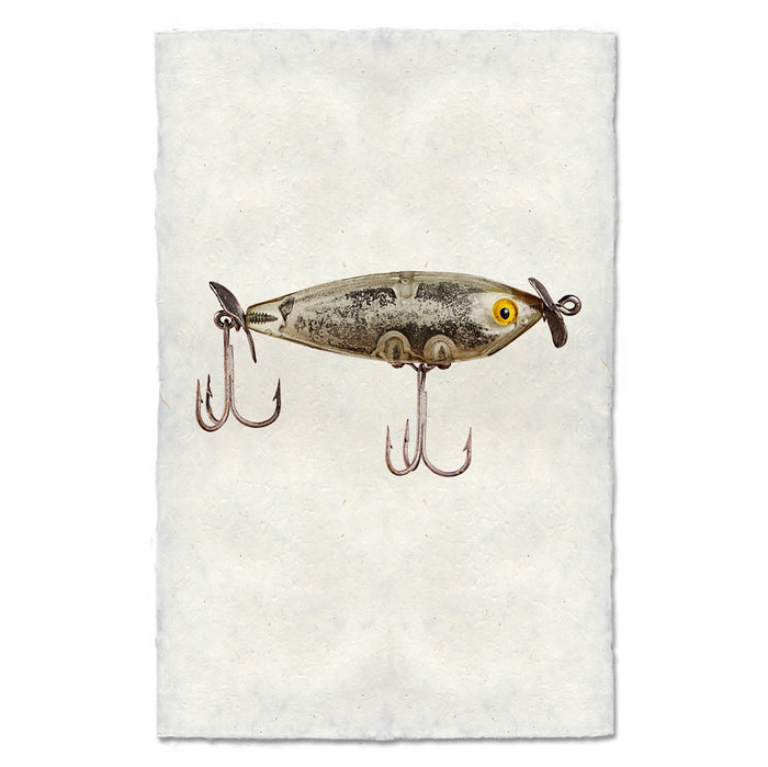 Metallic vintage fishing wall art print — fine art vintage fishing photography on handmade paper, San Francisco