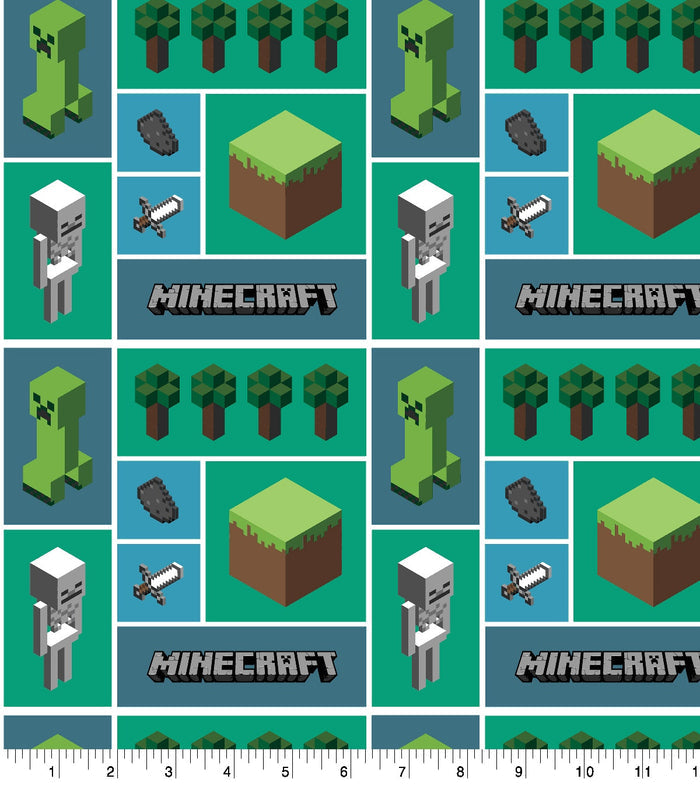 Minecraft Mosaic Fabric by the yard