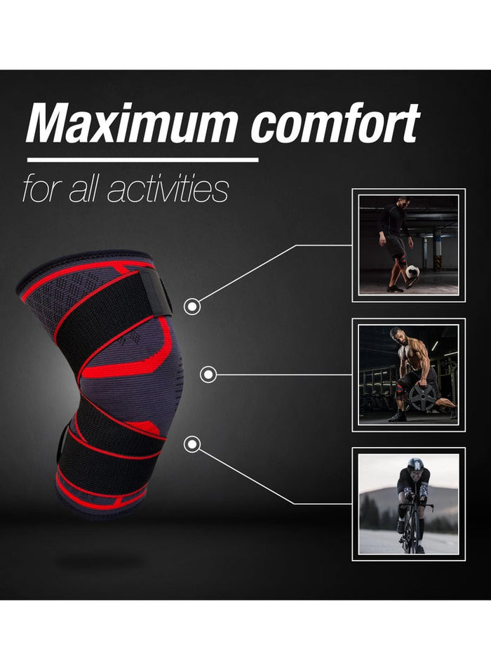MMG Knee Support Brace Adjustable Sleeves Knee Stabilizer Exercise and Workout for Running (Single P