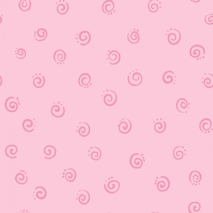 Mono Swirl Pink Fabric by the yard