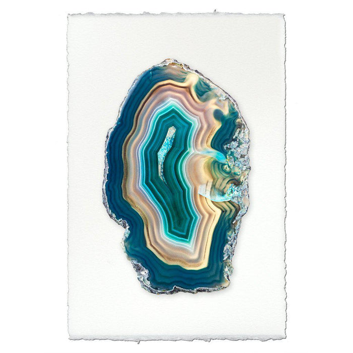 Multi Ring Agate crystal wall art print — fine art Abstract photography on handmade paper, San Francisco