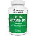 Natural Vitamin B1+, 60 capsules, front view, bottle with Dr. Berg branding.