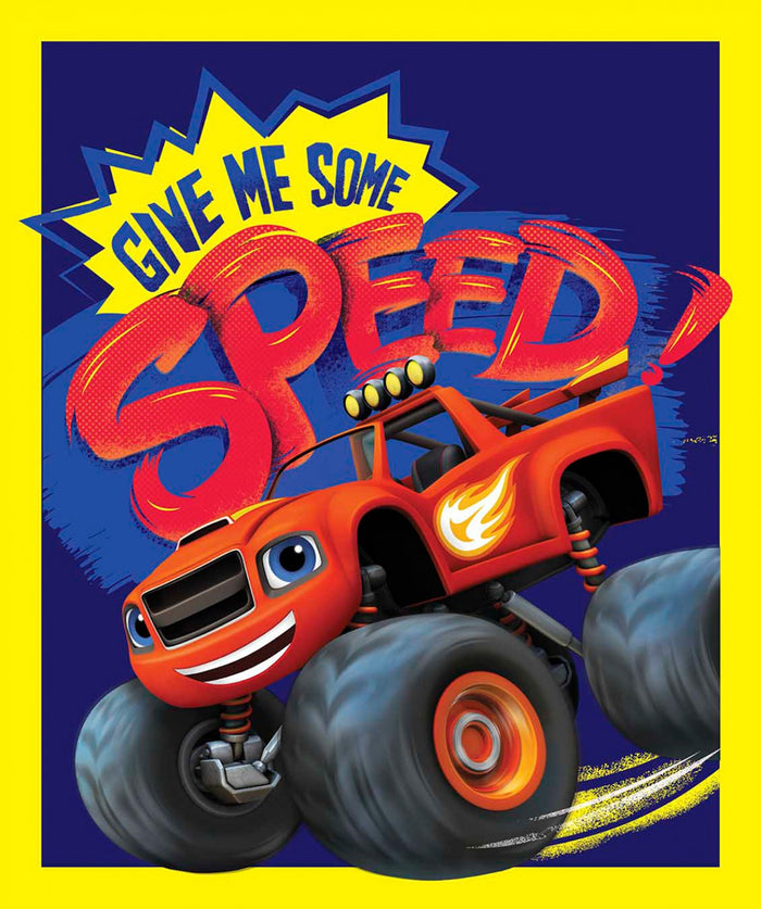 Nickelodeon Blaze Give Me Some Speed Panel approx. 36in x 44in Fabric by the panel