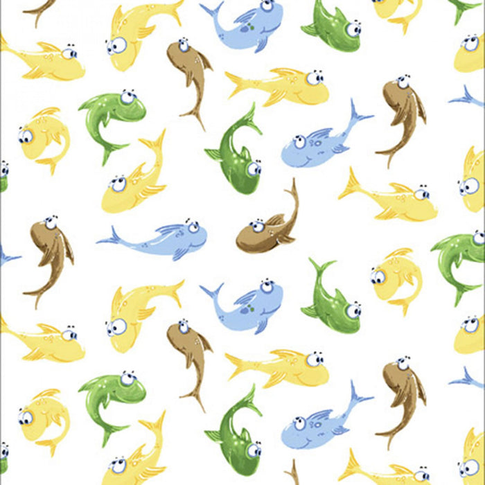 Paul and Sheldon Fish Activity Fabric by the yard
