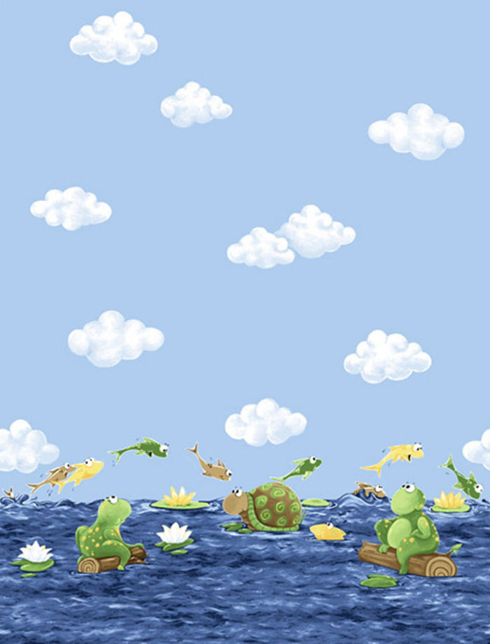 Paul & Sheldon Border Frogs Fabric by the yard