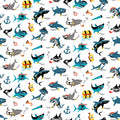Pirate's Life Sharks Fish Fabric by the yard