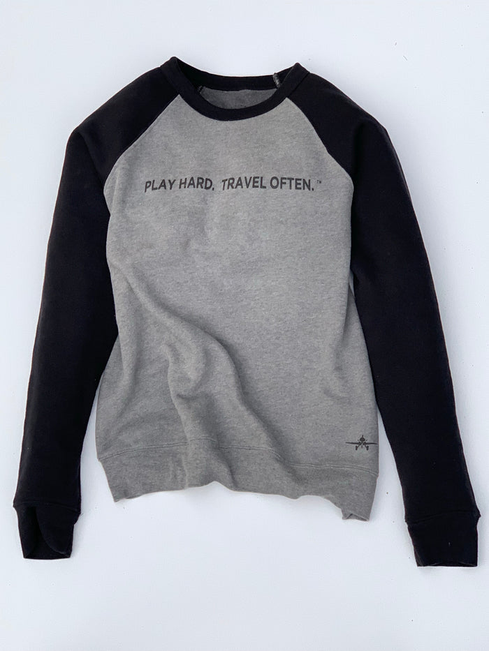 "Play Hard. Travel Often." Cloud 9 Graphic Sweatshirt