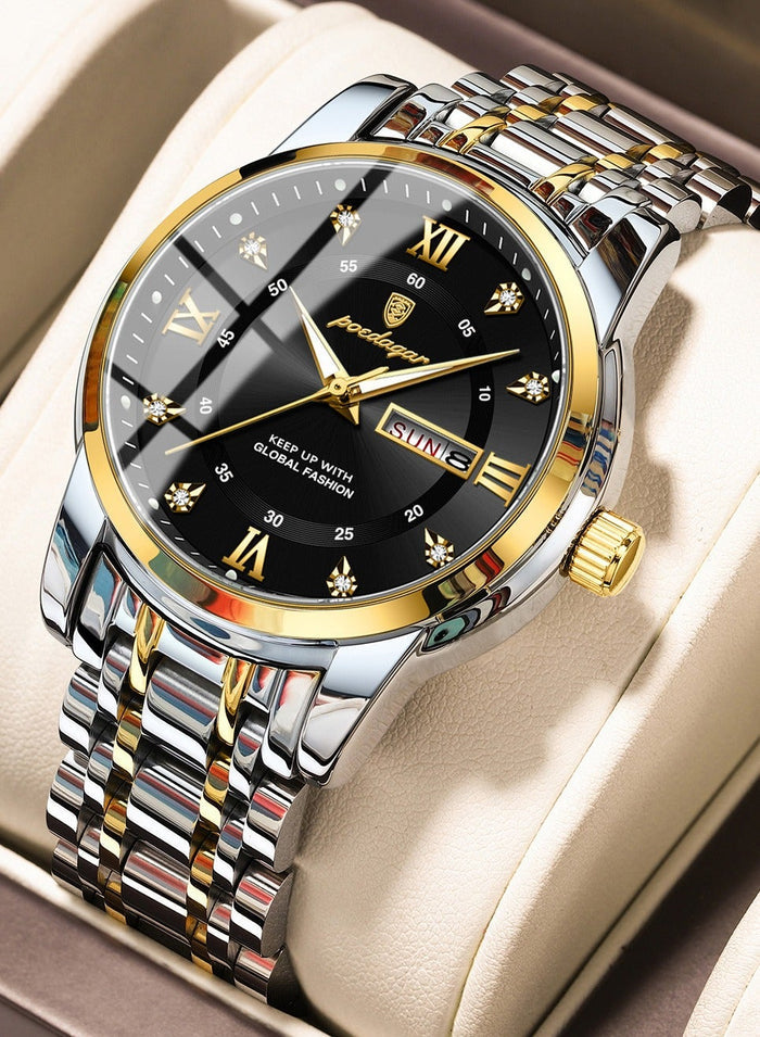 POEDAGAR Man Watch, Waterproof Luminous Men's Watch Quartz - 41mm
