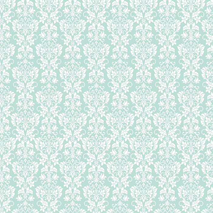 Rustic Elegance Damask Mint Fabric by the yard