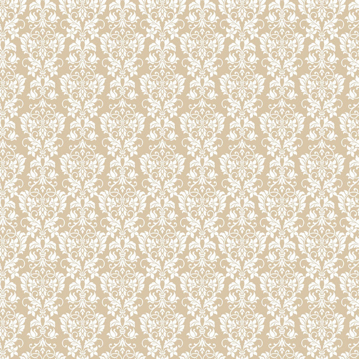 Rustic Elegance Damask Tan Fabric by the yard